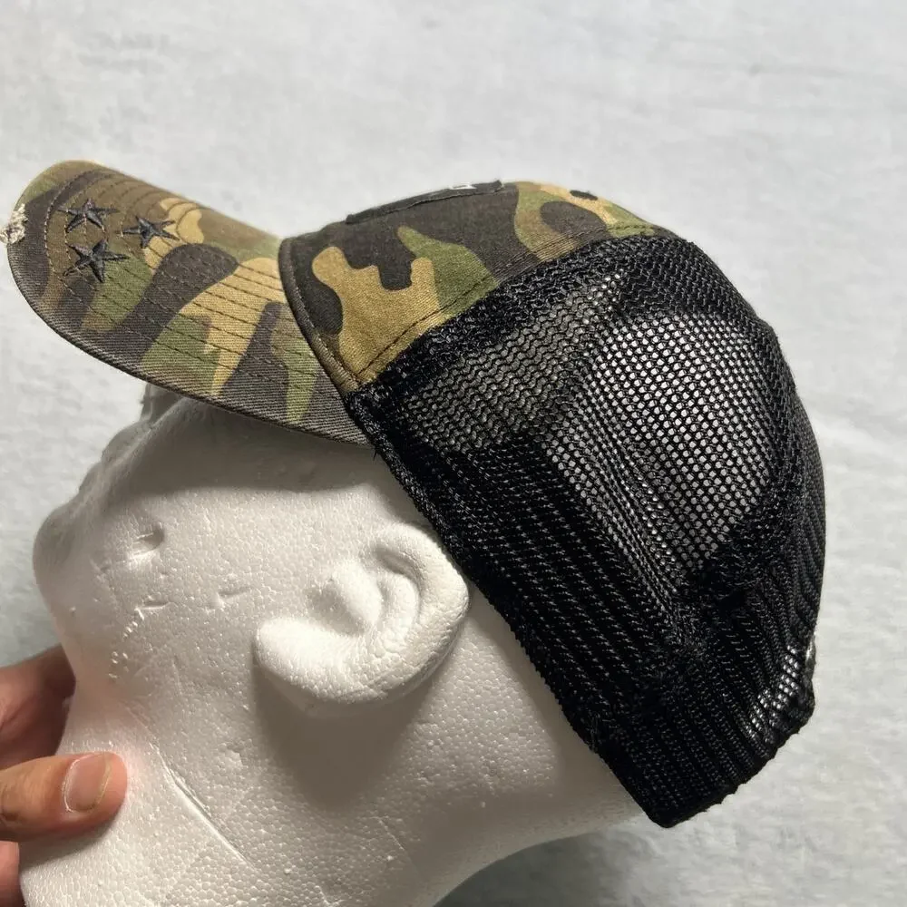 2023 Big Machine Music City Grand Prix Camo Trucker Snapback Hat Rips Stars Army